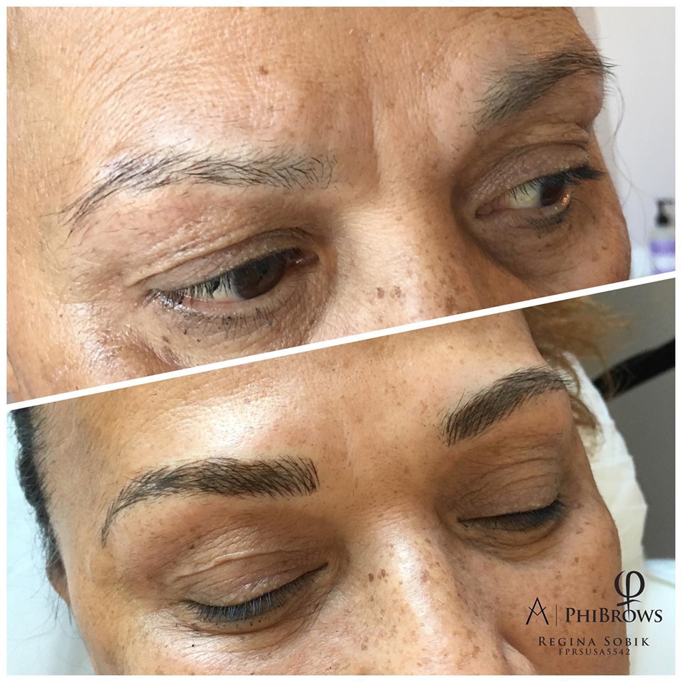 Microblading Powder brows before & after
