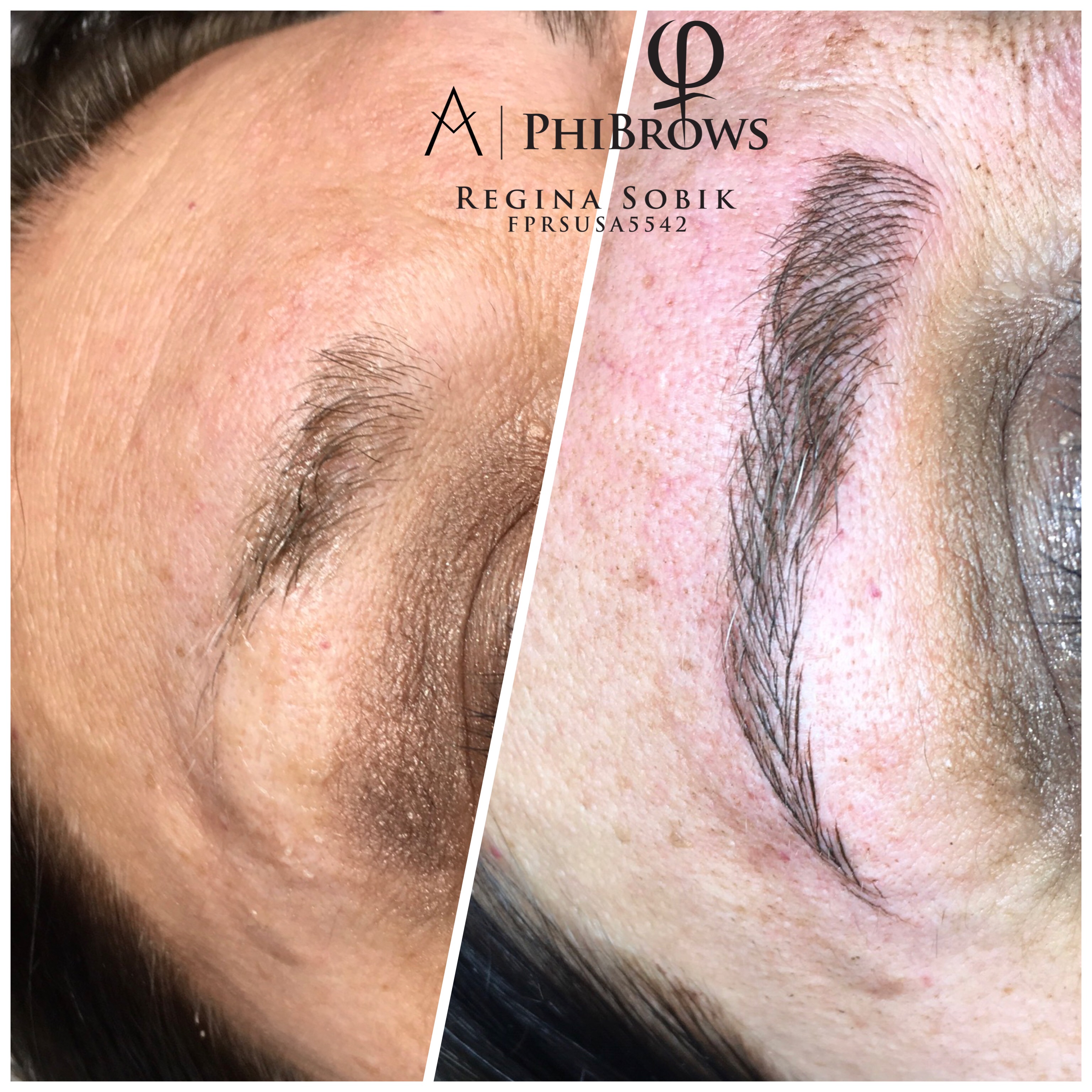 Microblading Phibrow before & after